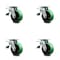 Service Caster 5 Inch Green Poly on Cast Iron Caster Set with Ball Bearing and Total Lock Brake SCC-TTL30S520-PUB-GB-4 - alternate 1